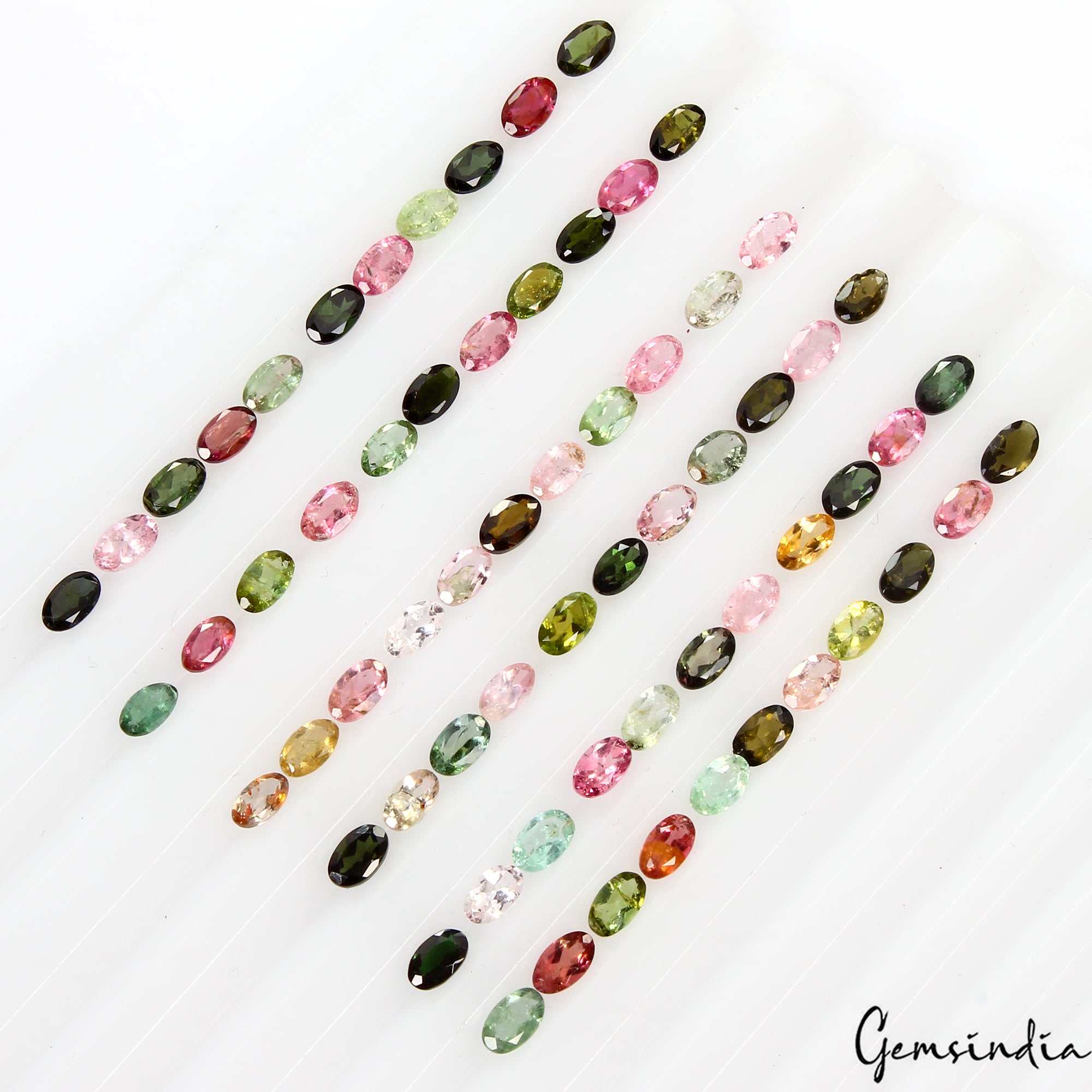 Tourmaline Loose Gemstone, Oval Cut Country of, Multi Color — 5x3mm, 15.00 Ct, Mozambique