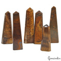 230 Cts/6 Pcs Natural Tiger's Eye Obelisk Healing Crystal Gems Wand Point Tower
