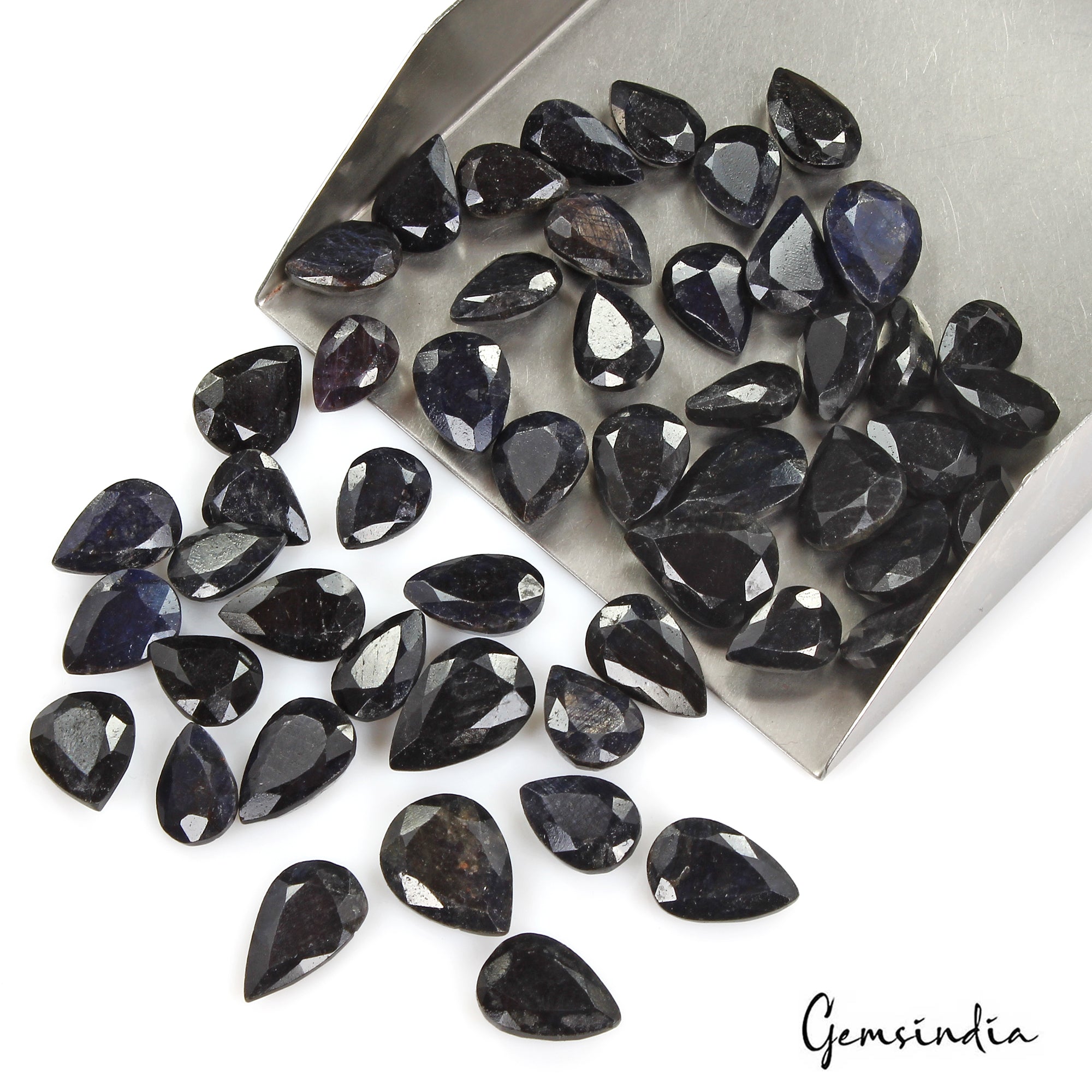 430 Cts/51 Pcs Natural Blue African Sapphire Pear Cut Loose Gems For Jewelry