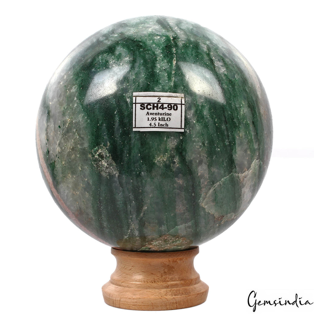 Aventurine Sphere, Green — 4.5 Inch in diameter, 1.95 Kg (9750 Ct), Madagascar
