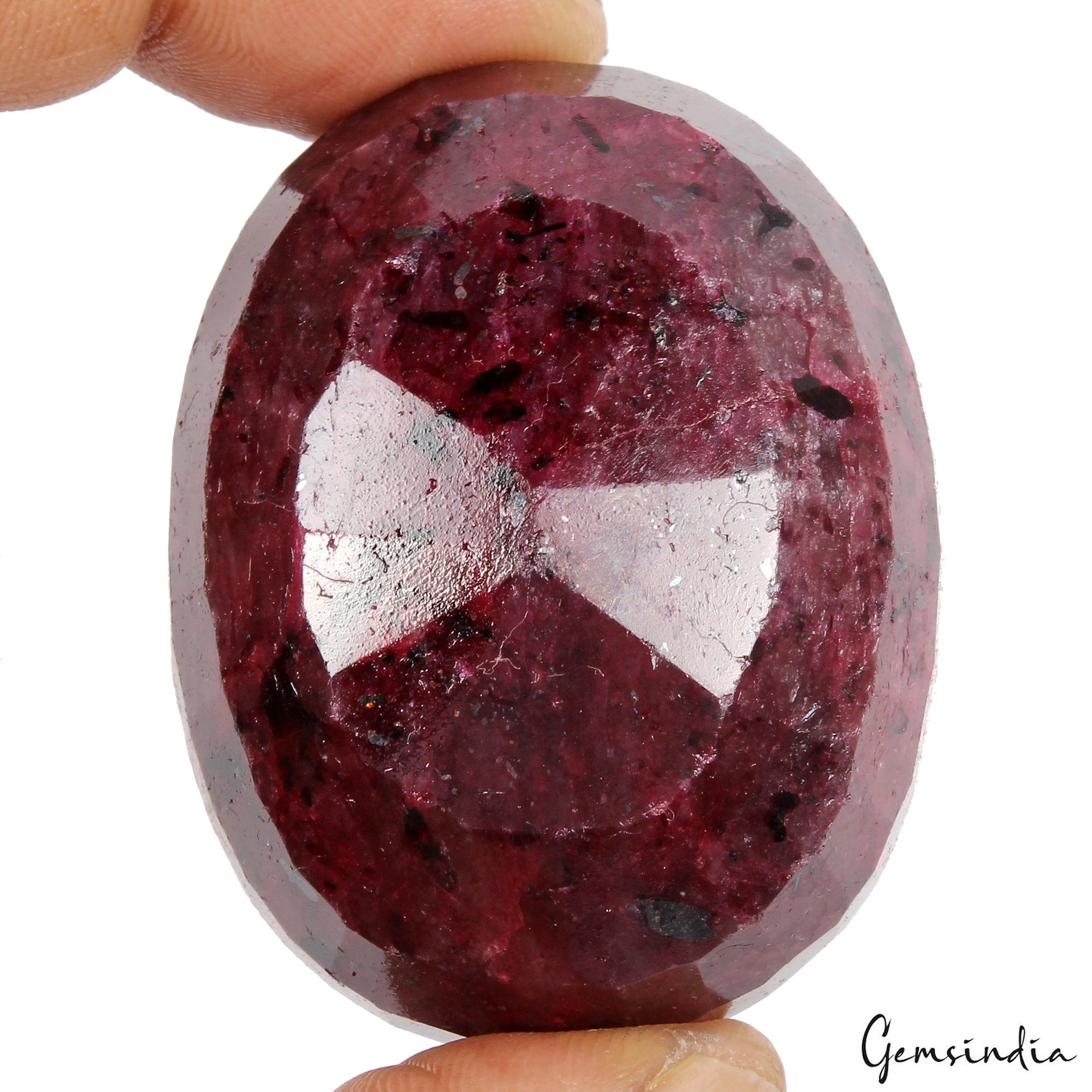 570 Ct Natural Dark Red Ruby Oval Faceted Earthmined Huge Size Loose Gemstone