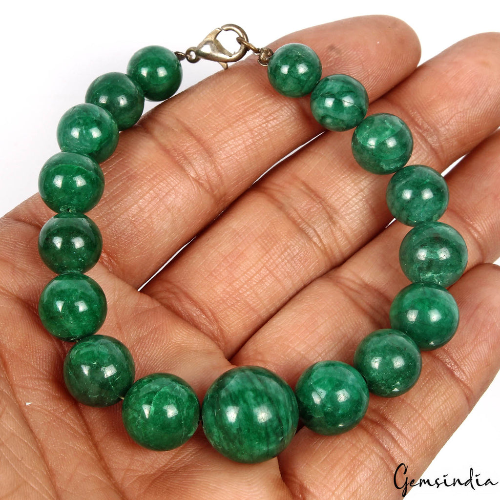 Emerald Bracelet, Color Enhanced, Green — 9mm to 15mm, 152.00 Ct