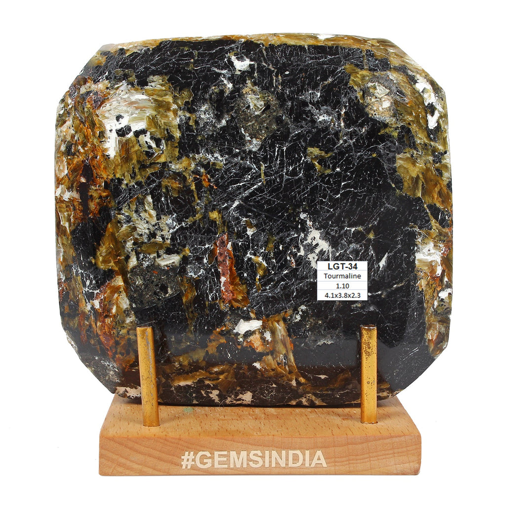 1.1 Kg Natural Black Tourmaline Collectors' Grade Untreated Emerald Cut Gemstone