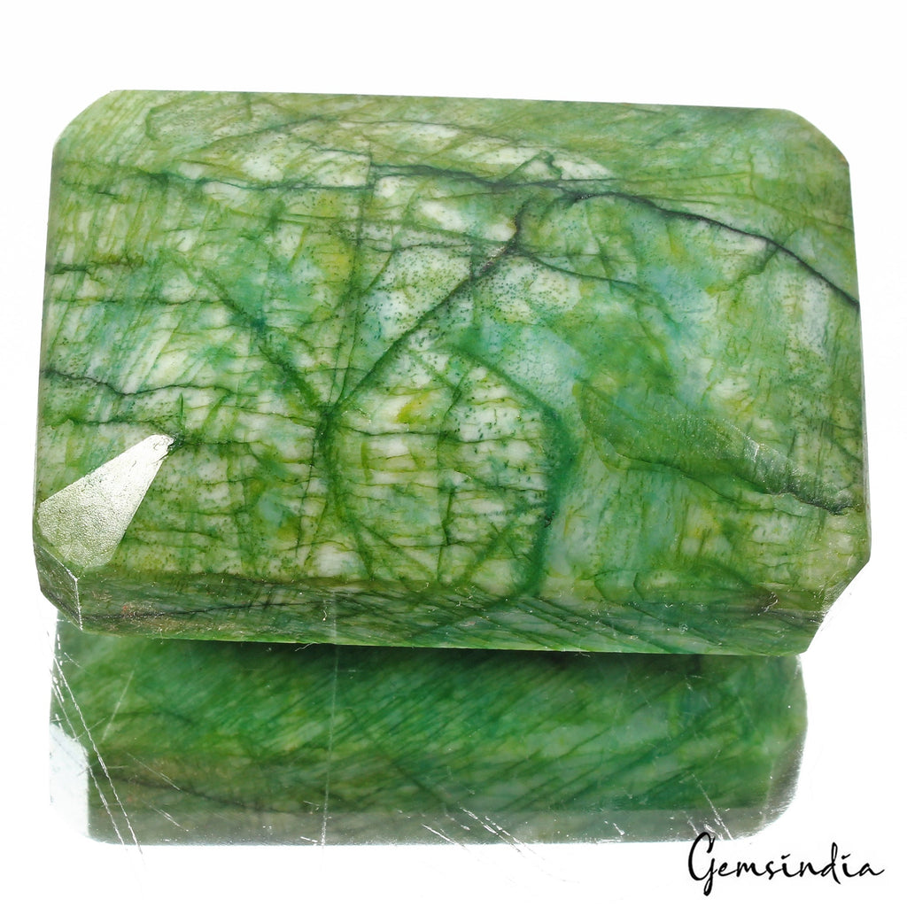 Certified 760 Ct Natural Brazilian Green Emerald Octagon Cut Huge Loose Gemstone