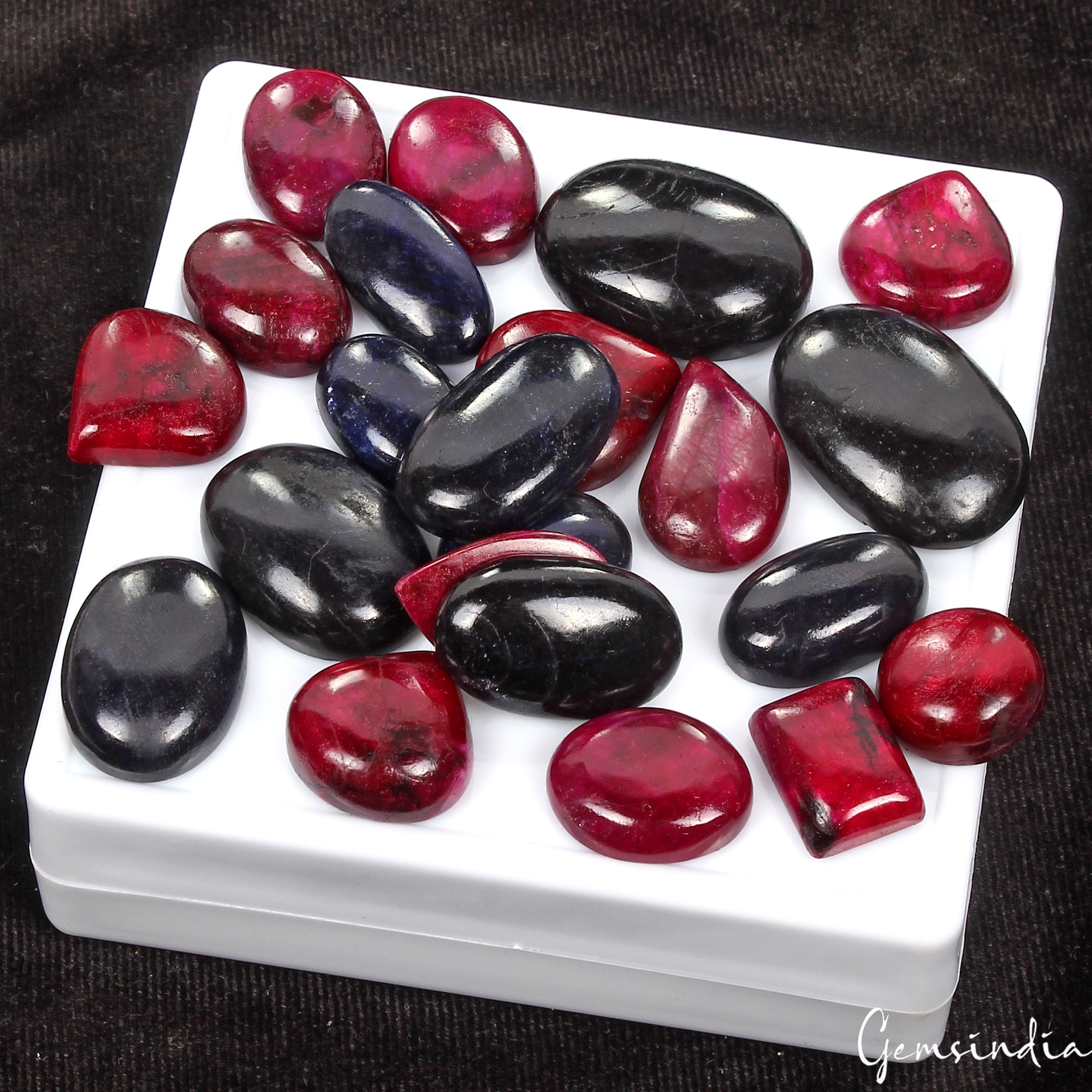 22 Pc Natural Ruby Sapphire Mix Cabochon Loose 16-30mm Jewelry Gemstones~ 620 Ct