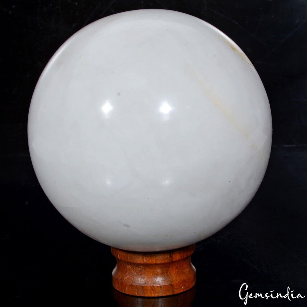 Calcite Sphere, Untreated, White — 3.1" in diameter, 2870 Ct