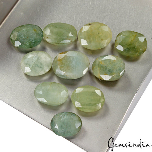 10 Pcs Natural Beryl Aquamarine 16-20mm Oval Cut Untreated Gemstones~136.70 Ct