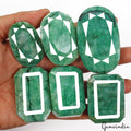 200 Cts/6 Pcs Natural Brazilian Green Emerald Mix Cut Loose Wholesale Gems Lot