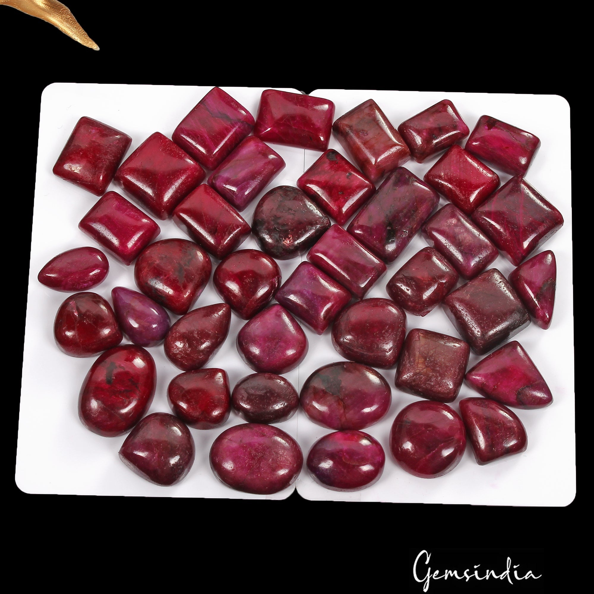 580 Cts/40 Pcs Natural Red Ruby Mix Cab Loose Wholesale Gemstone Lot For Jewelry