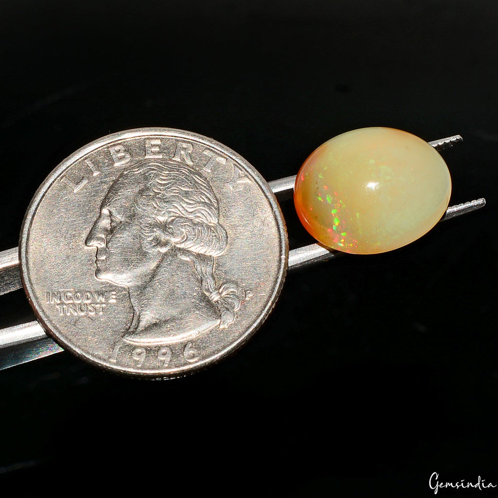 4.80 Cts Natural Ethiopian Opal 14x12x6mm Oval Flashy Untreated Loose Gemstone