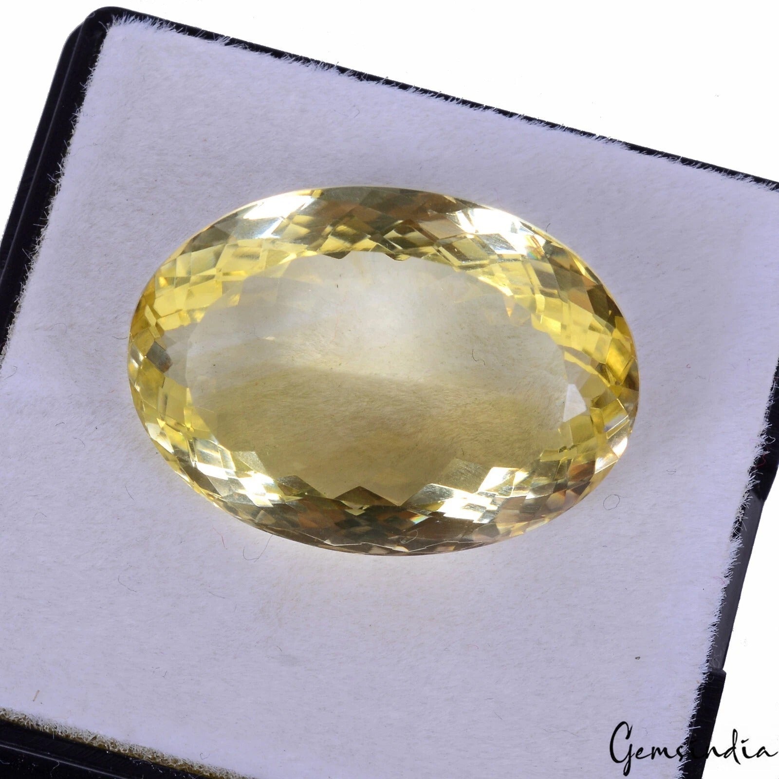 Certified 39.50 Cts Natural Untreated Brazilian Yellow Citrine Oval Gem For Ring