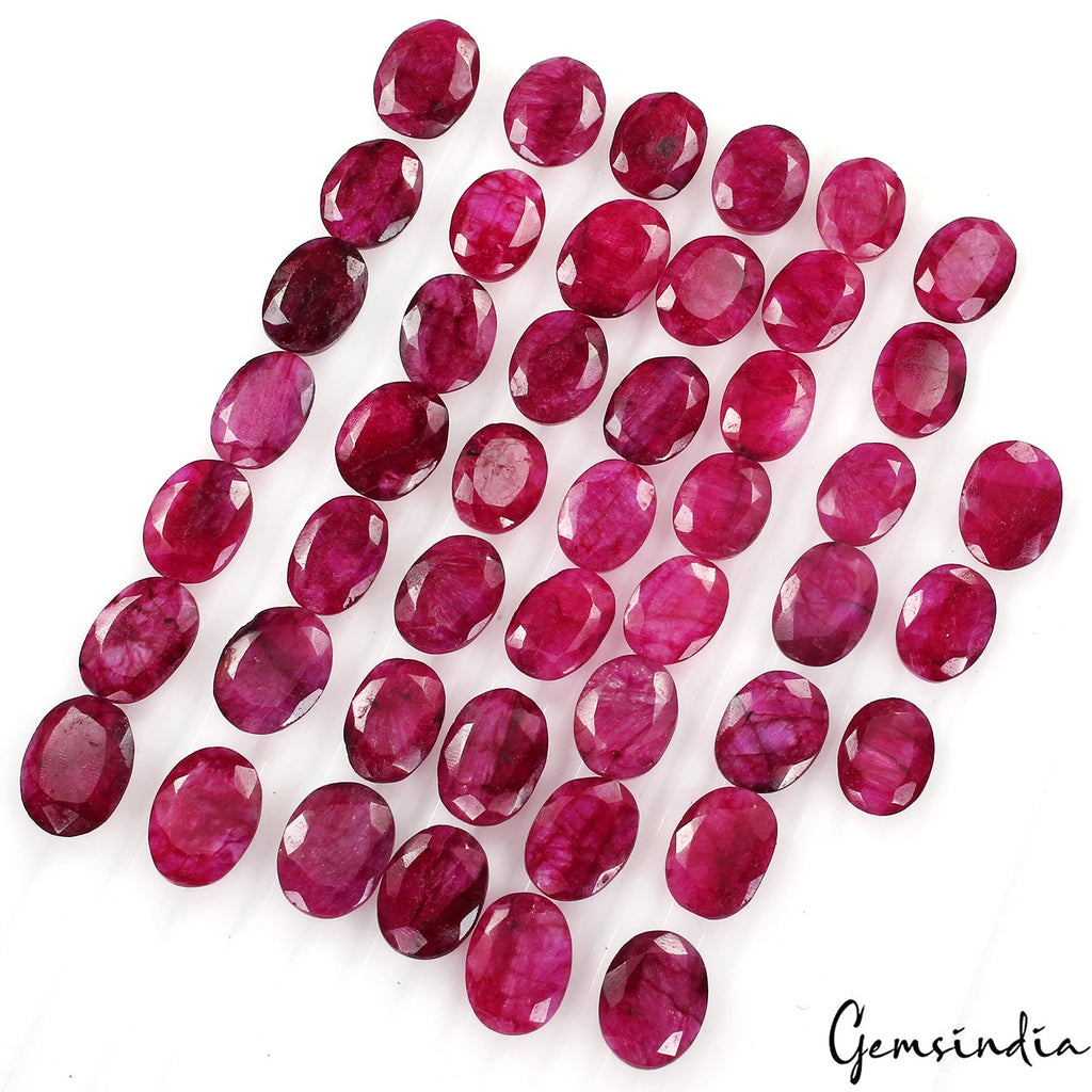 500 Ct Natural Red Bixbite Beryl Mix Cut Loose Faceted 15-19mm Gemstones~46 Pcs