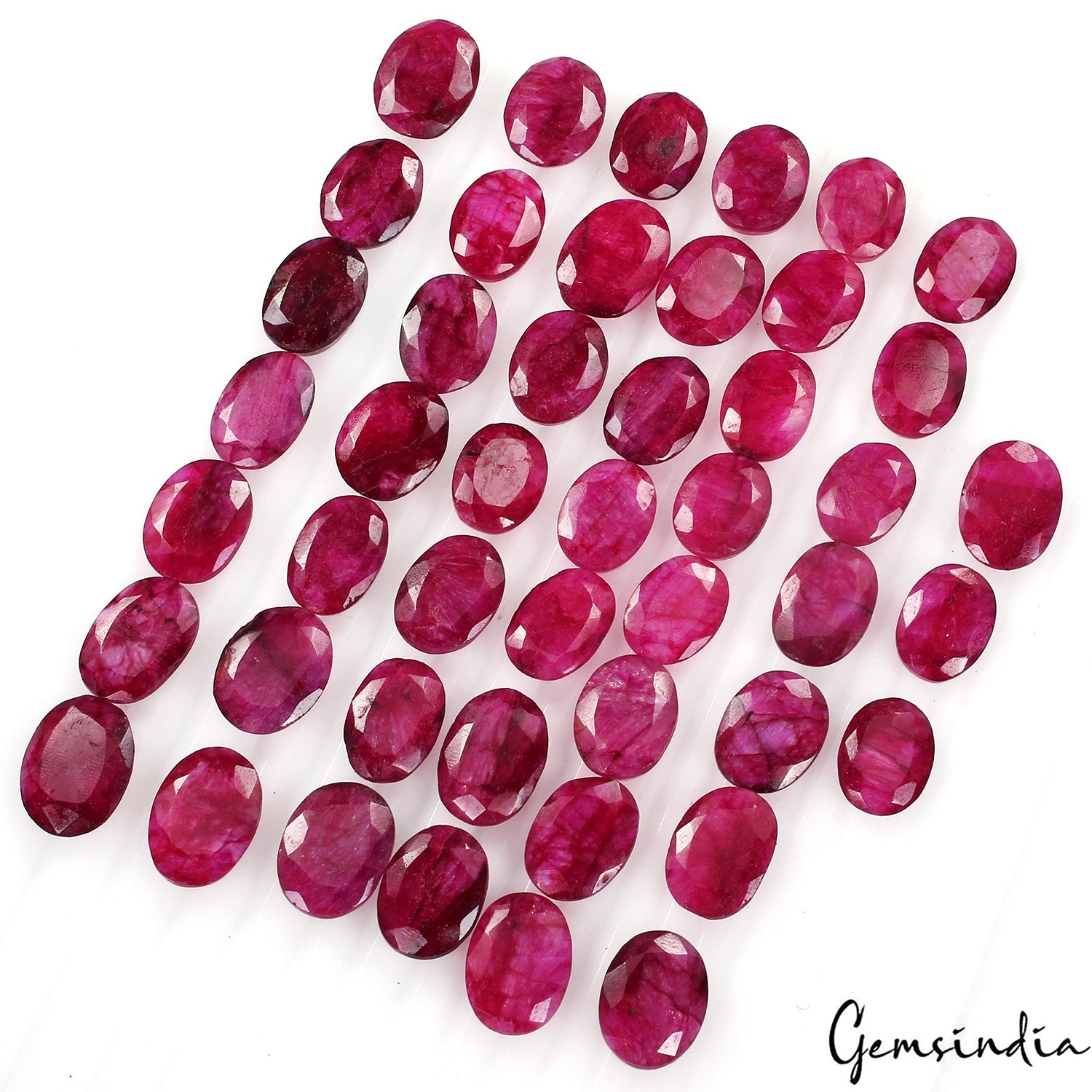 500 Ct Natural Red Bixbite Beryl Mix Cut Loose Faceted 15-19mm Gemstones~46 Pcs