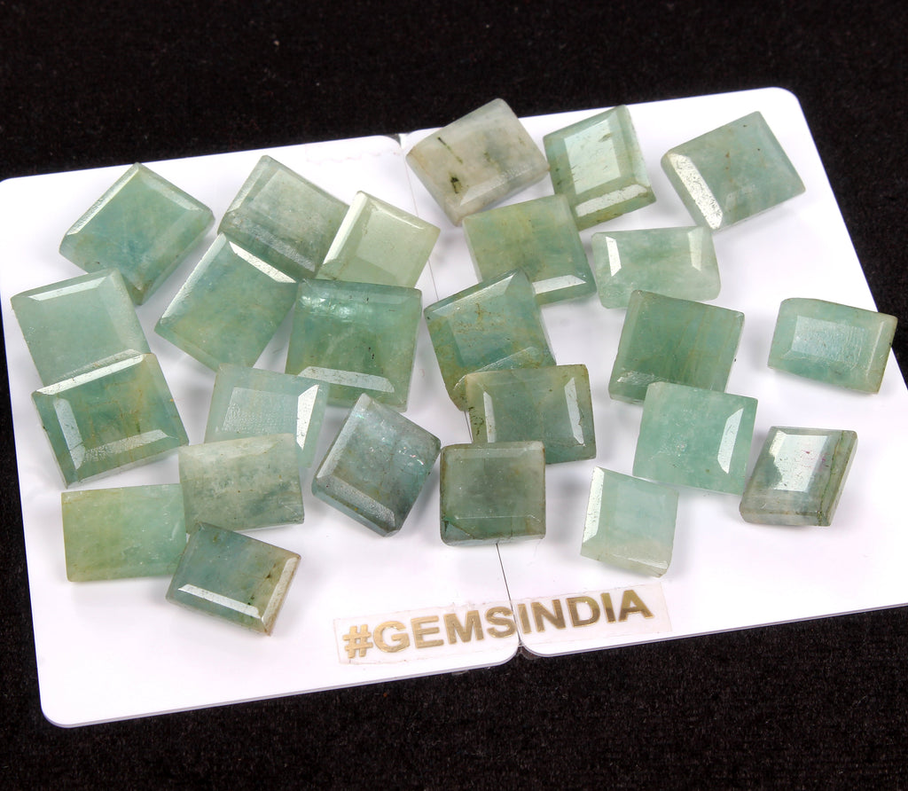 25 Pcs/300 Ct Green Natural Beryl Aquamarine 12mm-16mm Mix Cut Loose Gemstones