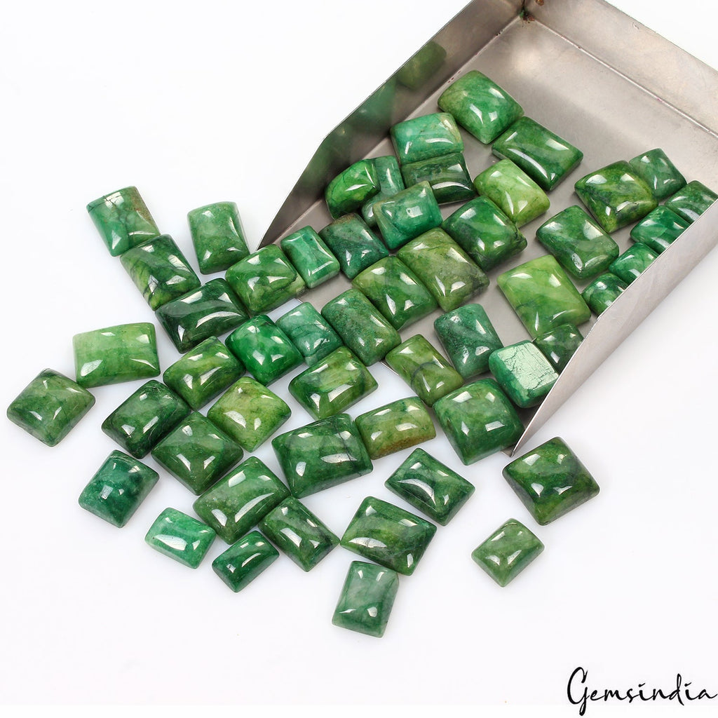 Natural 1000 Ct Certified Brazilian Green Emerald Rectangular Cabochon Gemstones