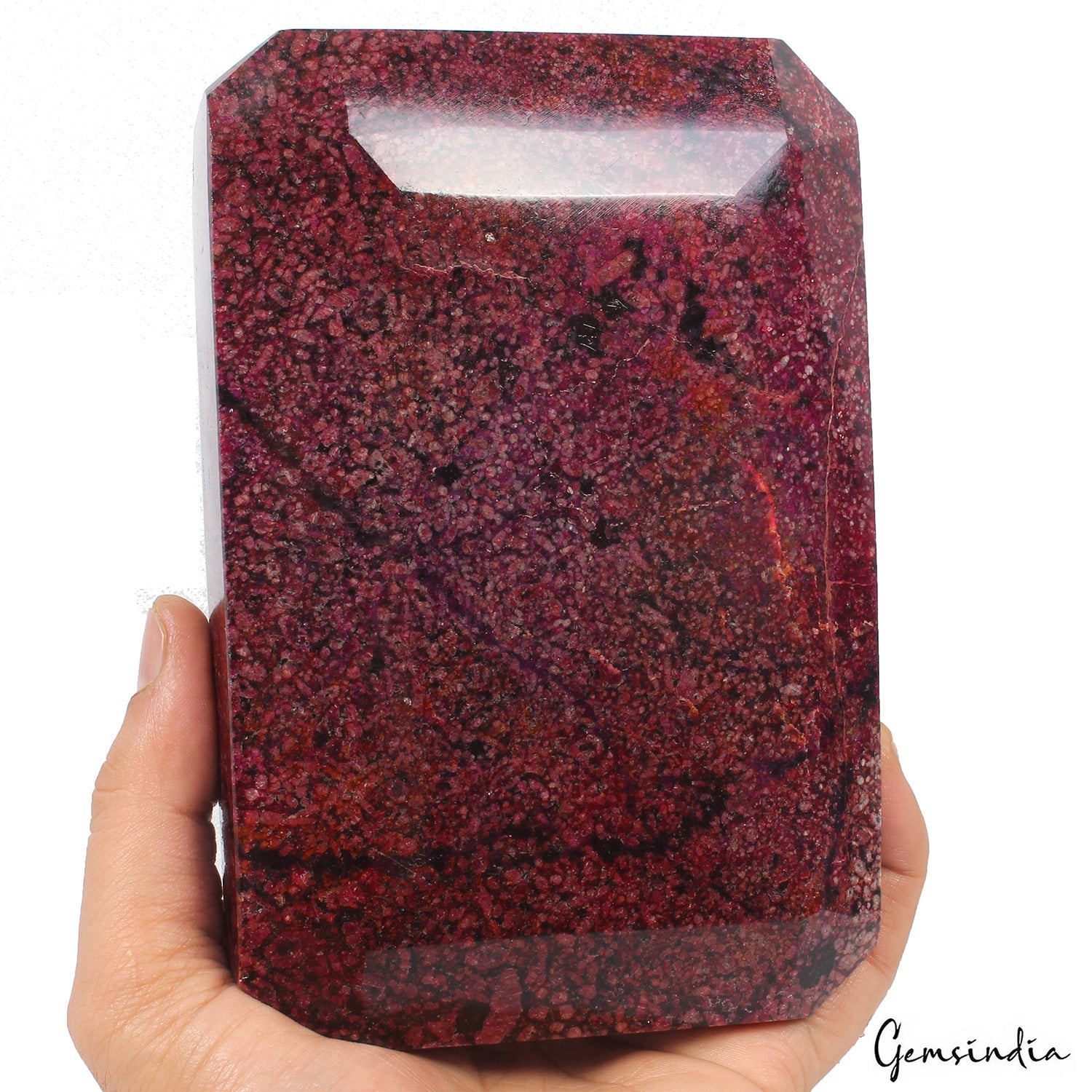 Large 2.23 Kilo Natural Red Ruby Earth Mined Octagon Faceted Huge Loose Gemstone