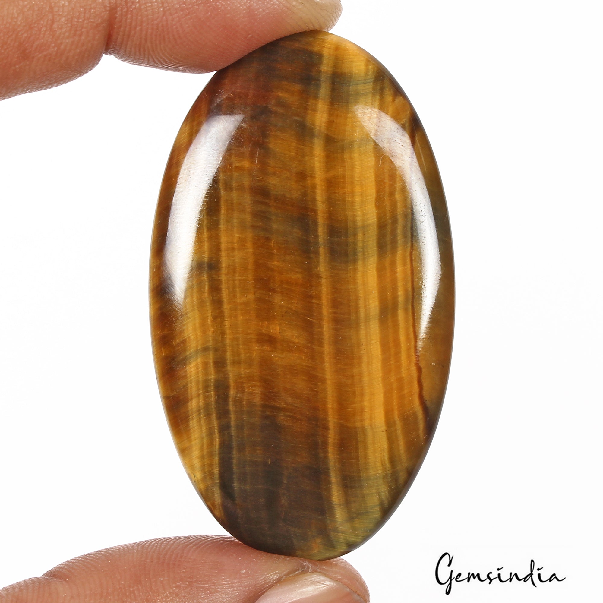 86.50 Cts Natural Untreated Brown Tiger Eye Oval Cabochon Loose Gem For Pendant