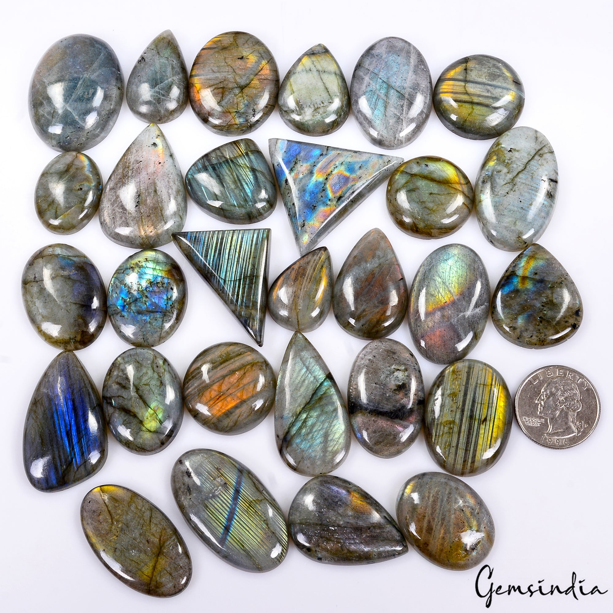 29 Pcs Wholesale Lot Natural Multi Labradorite Mix Shape Cab Loose Gems ~1400 Ct