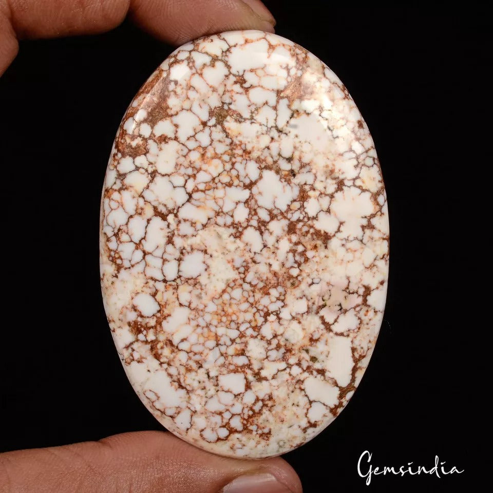 193.85Ct Natural Untreated White Brown Buffalo Turquoise Oval Cab Huge Loose Gem