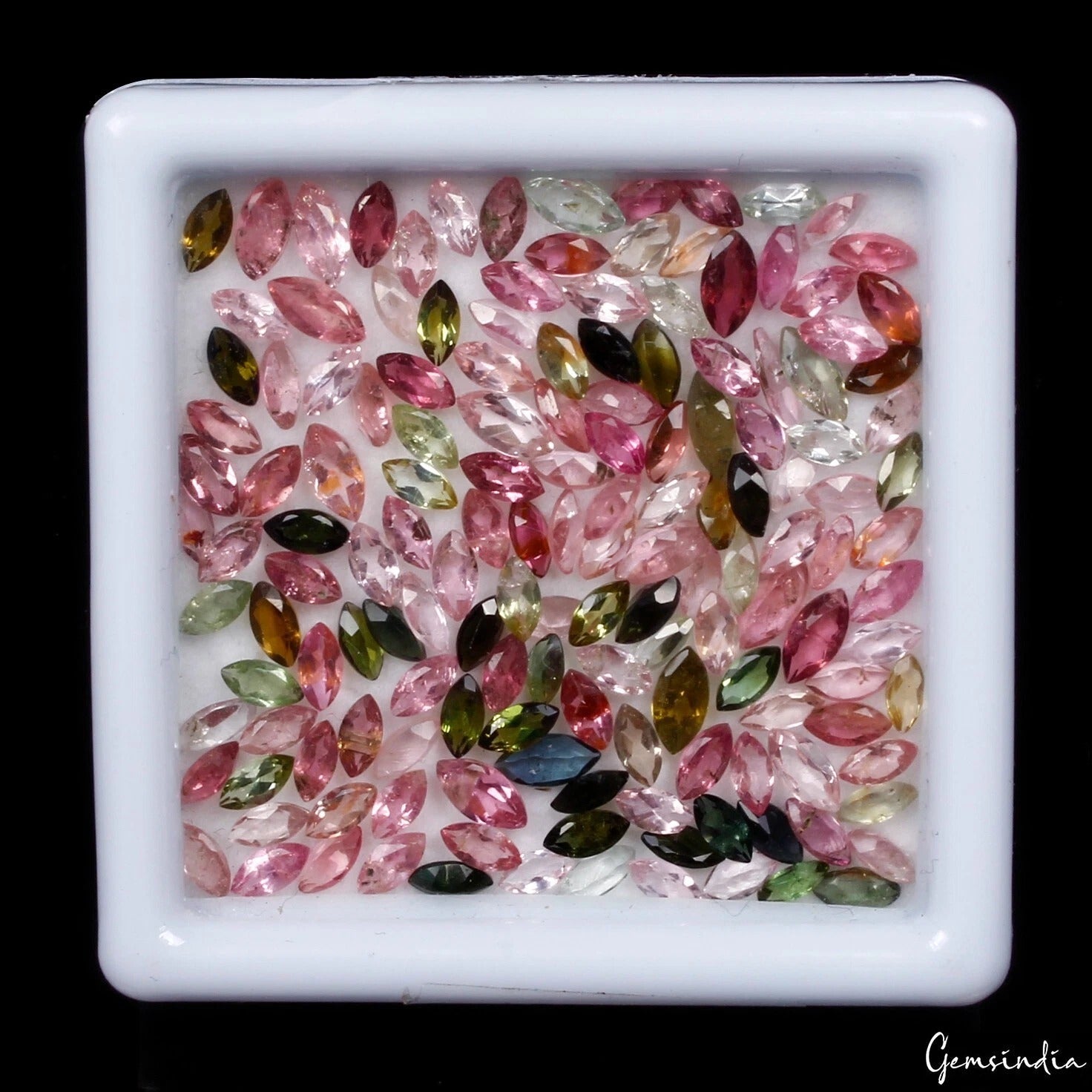150 Pcs Natural Tourmaline 4mmx2mm Marquise Cut Multi Color Loose Gemstones Lot