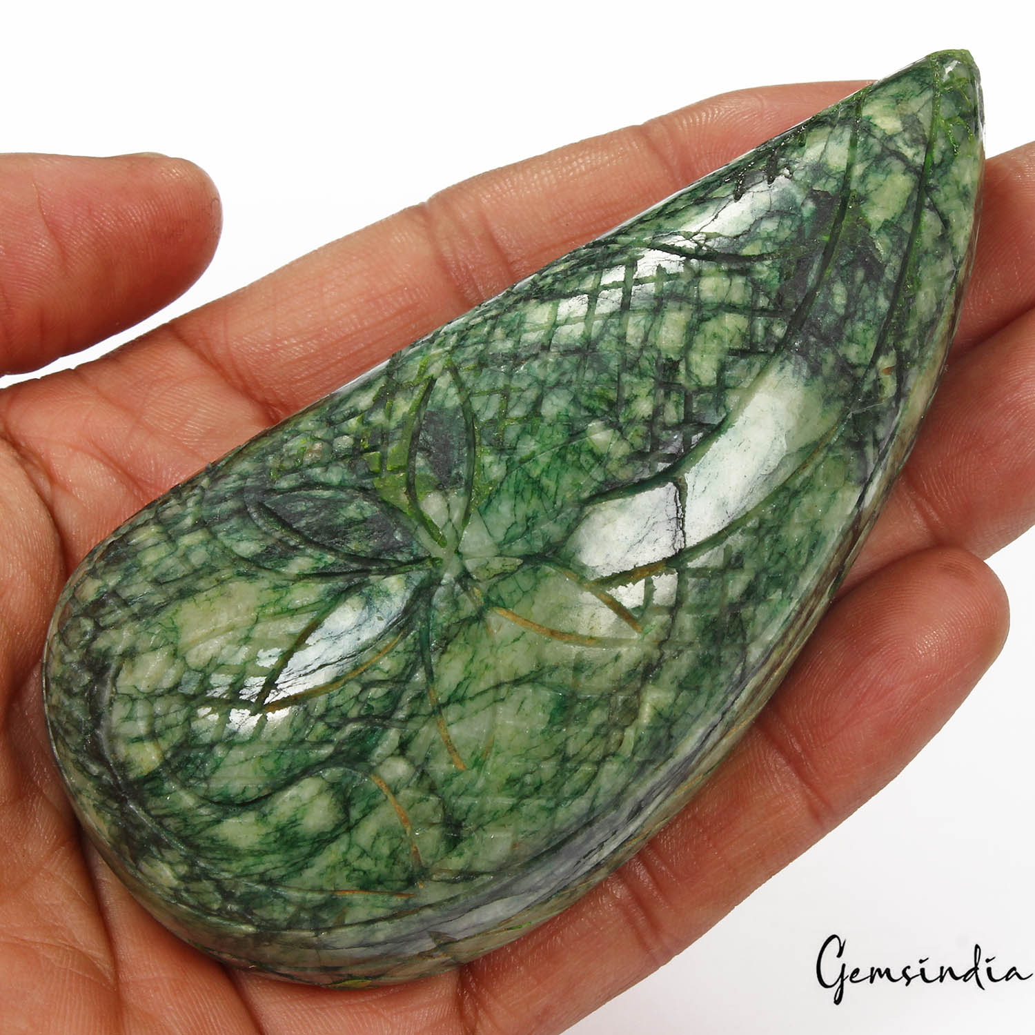 1200 Cts Natural Green Brazilian Emerald Pear Carving Earth Mined Loose Huge Gem