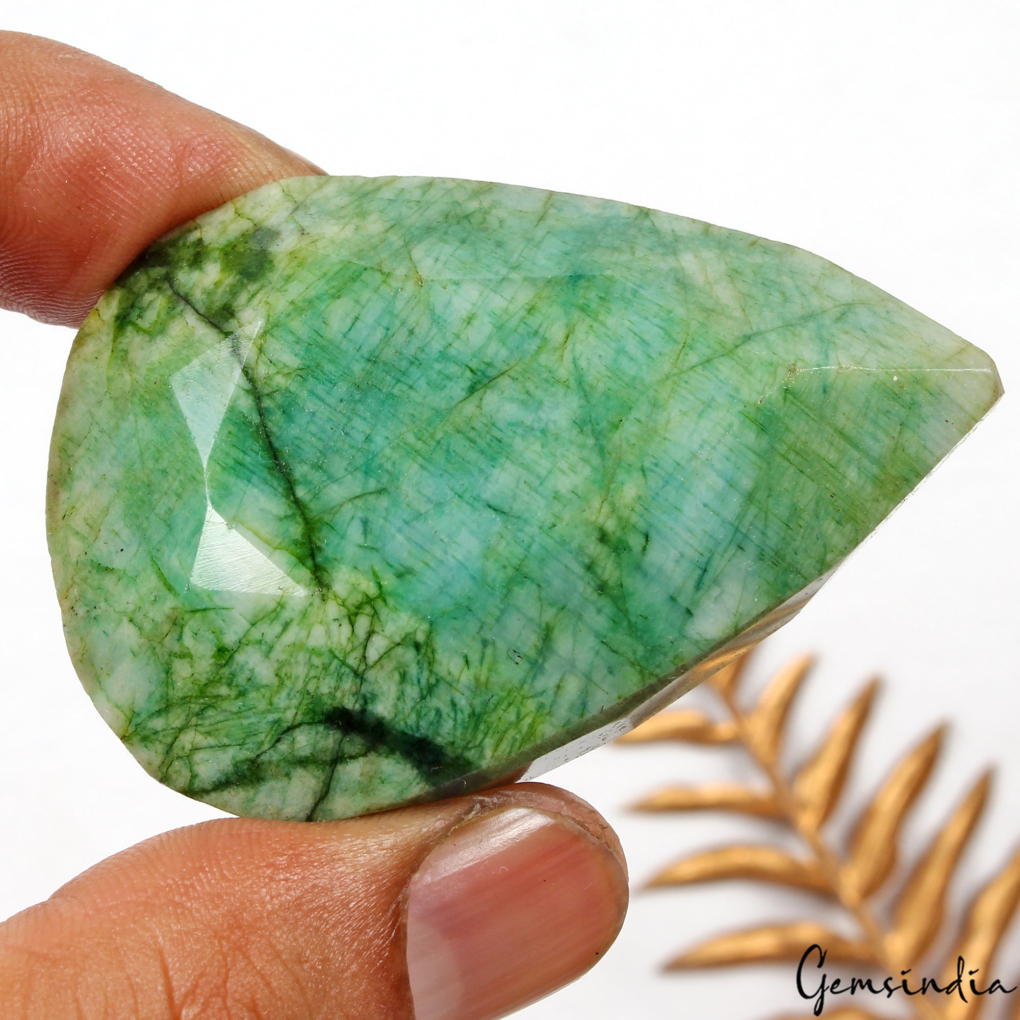 380 Cts Natural Green Emerald Pear Faceted Earth Mined Loose Brazilian Gemstone