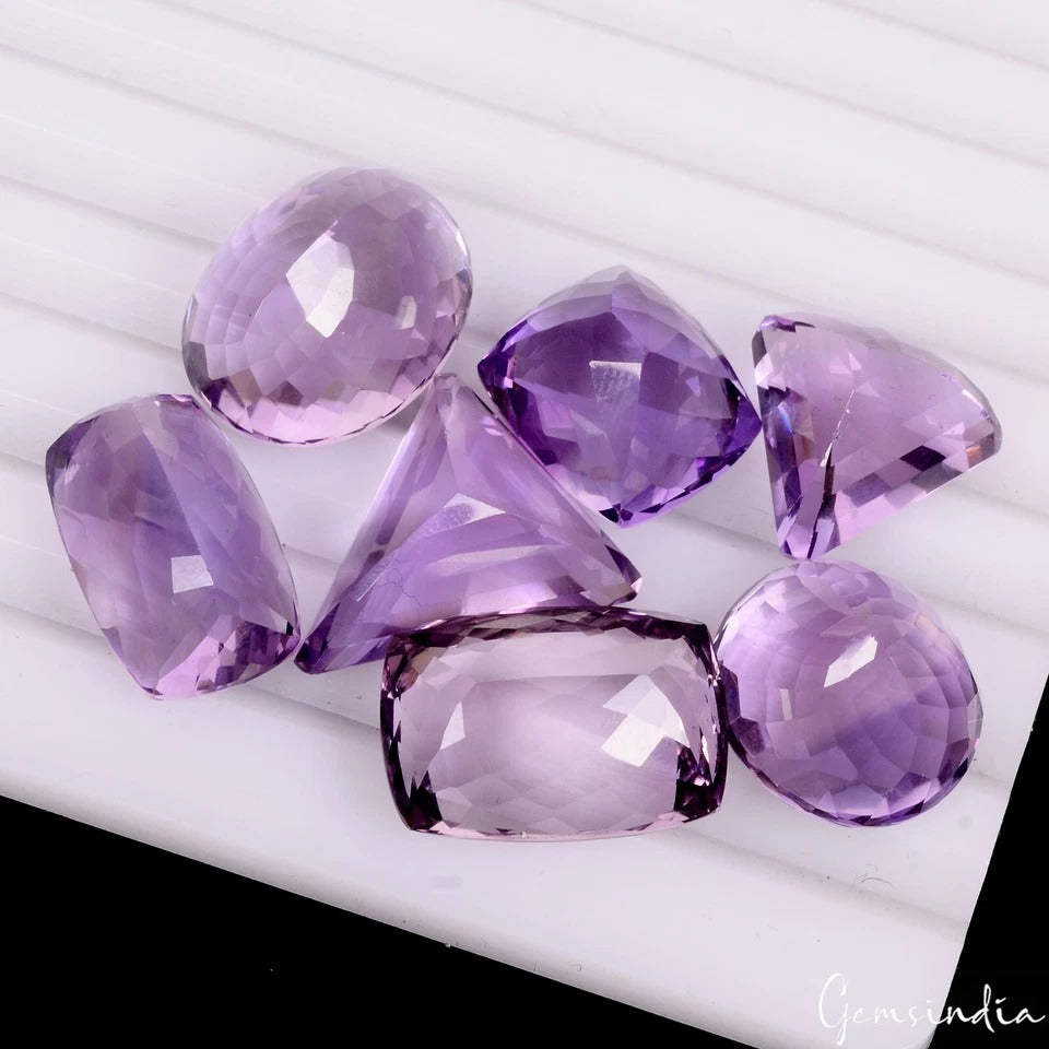 Amethyst Lot, Loose Gemstone, Untreated, Purple — 7 Pieces, 15mm to 19mm, 119.90 Ct, Brazil