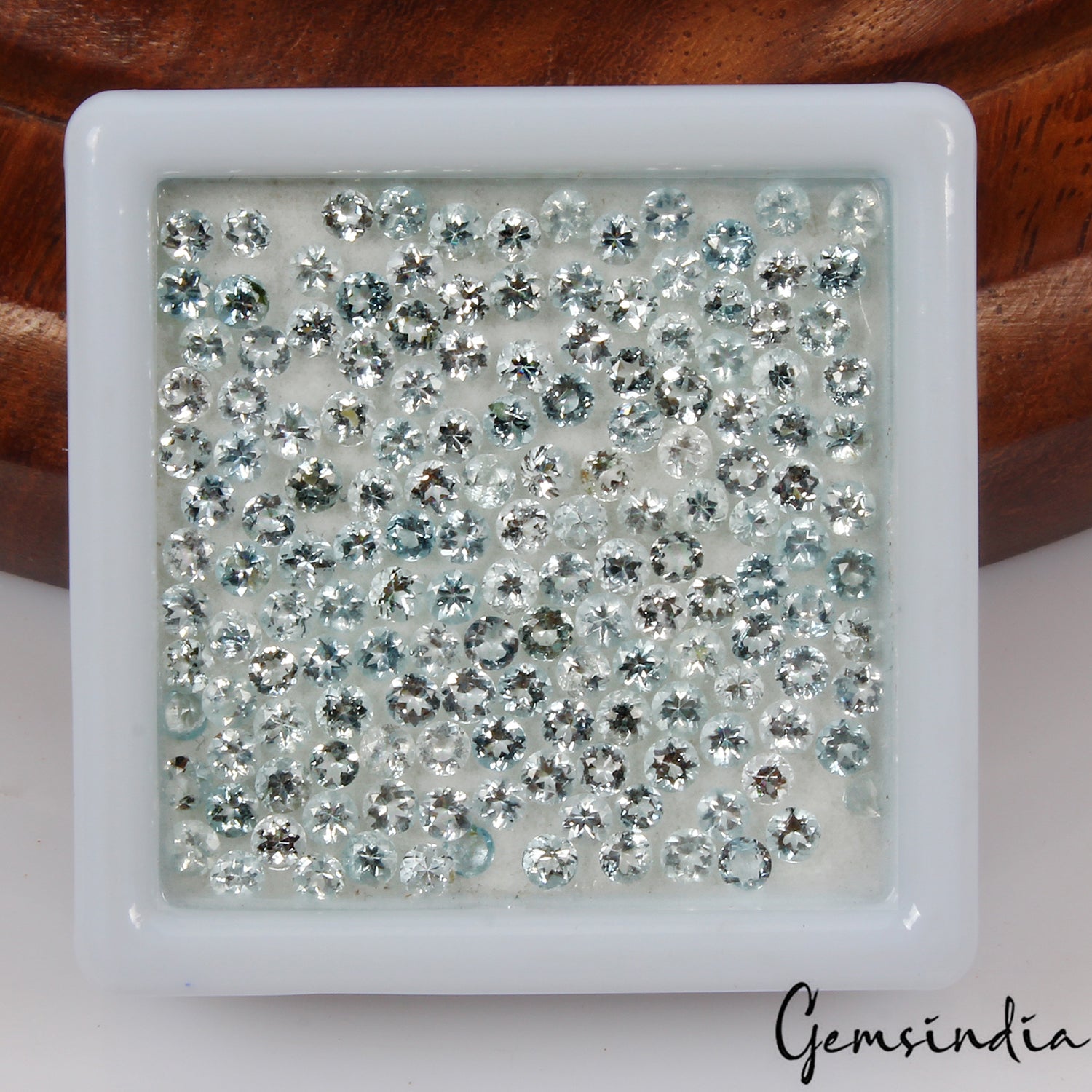 Round Cut Natural Unheated Nice Blue Aquamarine 9.80 ct 2mm 156 pcs Lot Gemstone