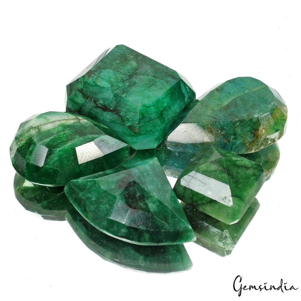670 Ct/5 Pcs Natural Brazilian Dark Green Emerald Mixed Cut Loose Huge Gems Lot