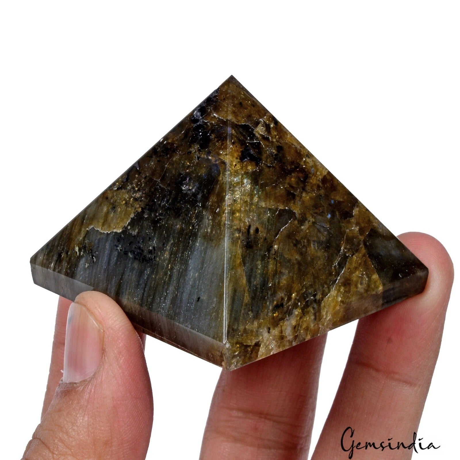 Labradorite Carving, Blue — 1.6x2 Inch, 620 Ct, India
