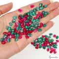 180 Cts/143 Pcs Natural Red Beryl/Green Emerald Oval Cut Loose Gems For Jewelry