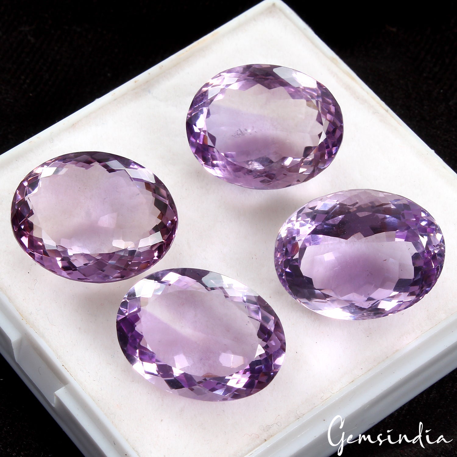 VVS 4 Pc Natural Amethyst 20-21mm Dazzling Purple Gemstones Wholesale ~99.00Ct
