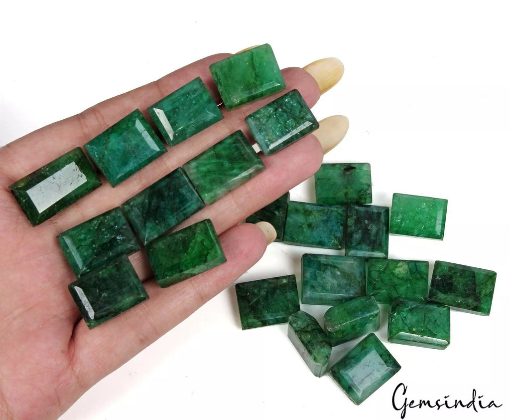 480 Ct/24 Pcs Natural Dark Green Brazilian Emerald Baguette Cut Loose Gems Lot