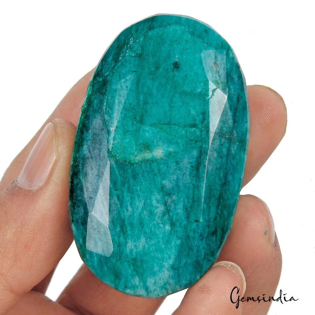 Emerald Loose Gemstone, Blue — 59 x 35 x 28mm, 480 Ct, Brazil