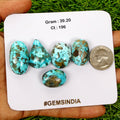 5 Persian Turquoise Neyshabur Cabochon Lot, Not Stabilized, %100 Natural 23-32mm