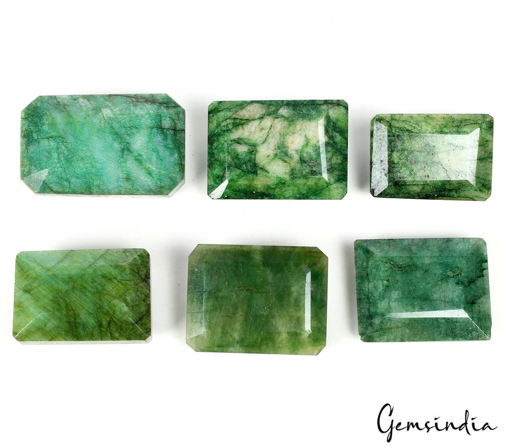 2100 Cts/44-60mm Natural Brazilian Green Emerald Octagon Cut Wholesale Gemstone