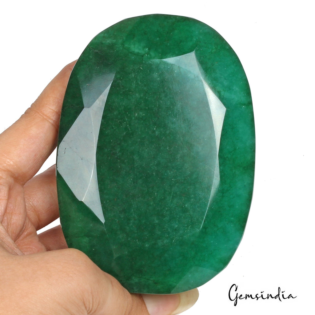 1800 Ct Natural Green Quartz Oval Faceted Earth Mined Huge Size Loose Gemstone