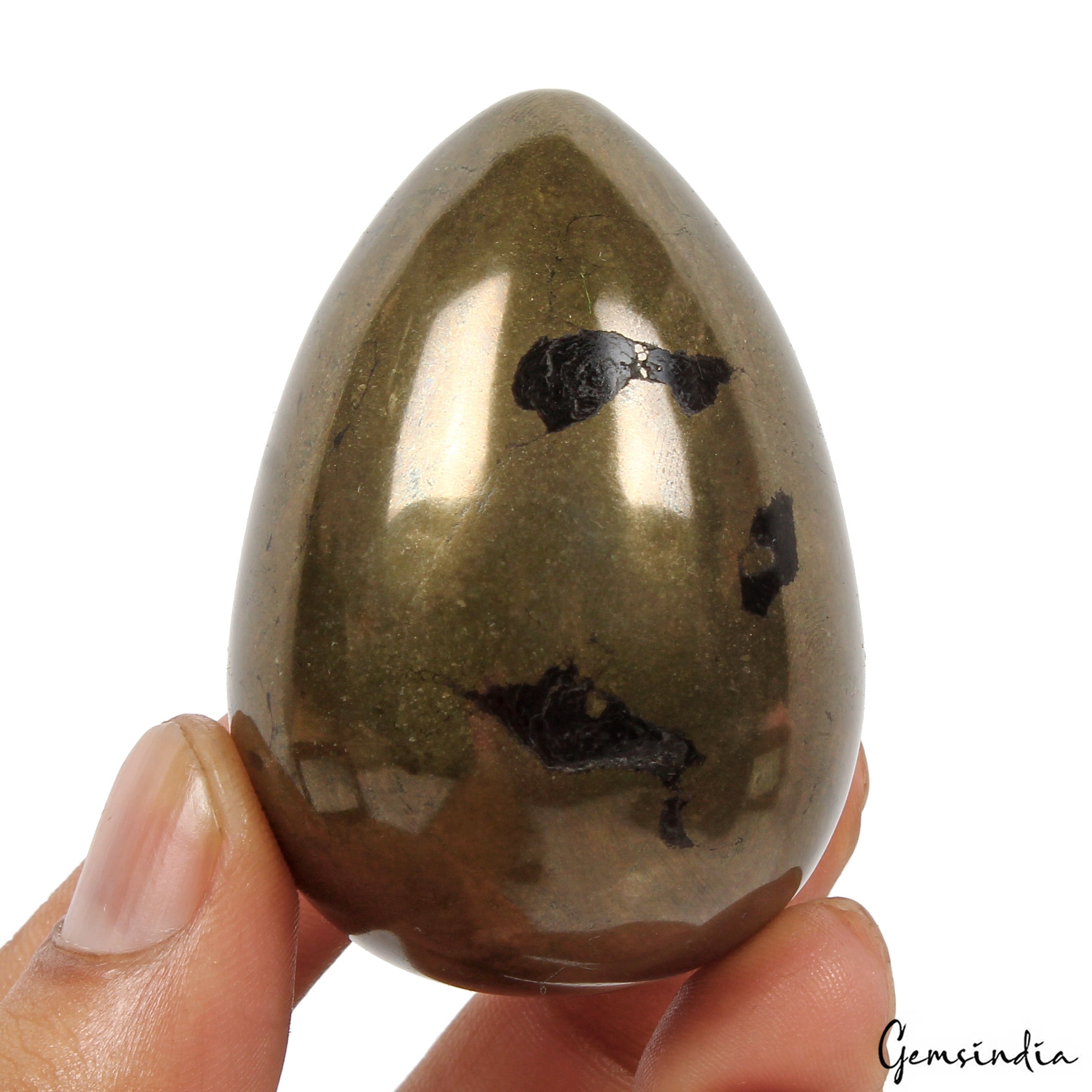 1150 Ct Natural Gold Pyrite Egg Shape Healing Crystal Mineral Gem For Meditation
