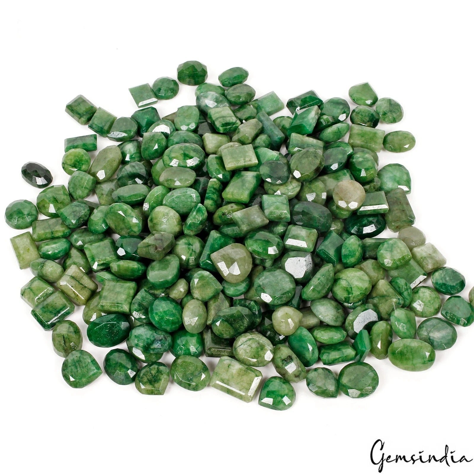 6100 Cts Natural Brazilian Emerald 15-26mm Mix Cut Loose Gemstones Wholesale Lot