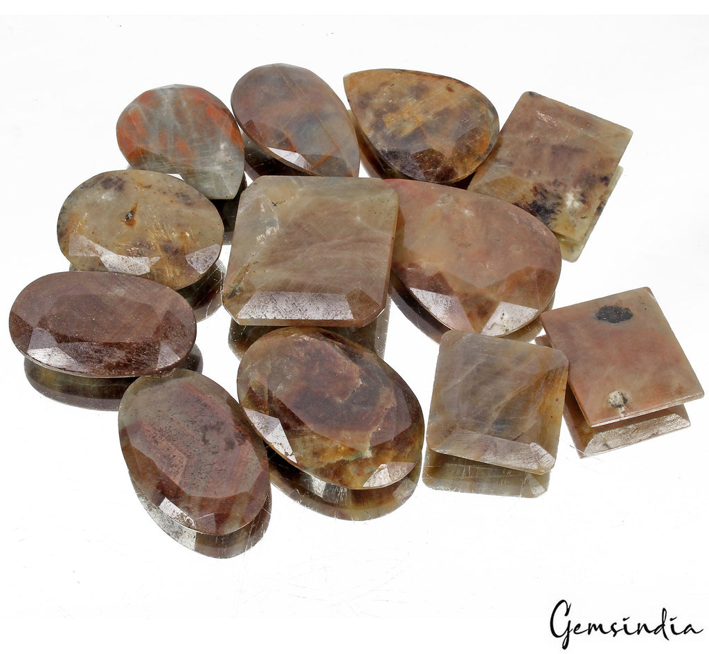 1080 Cts/12 Pcs Natural Untreated Brown Sapphire Mix Faceted Cut Loose Gems Lot
