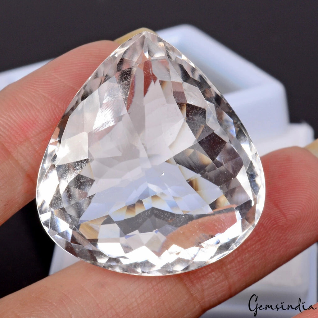 Quartz Loose Gemstone, White — 31x29x16mm, 79.40 Ct, Madagascar