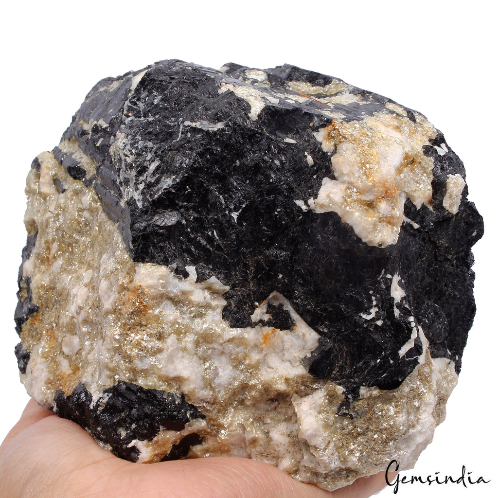 High Quality 2.6 Kilo Natural Black Tourmaline Big Size Gemstone Rough Specimen