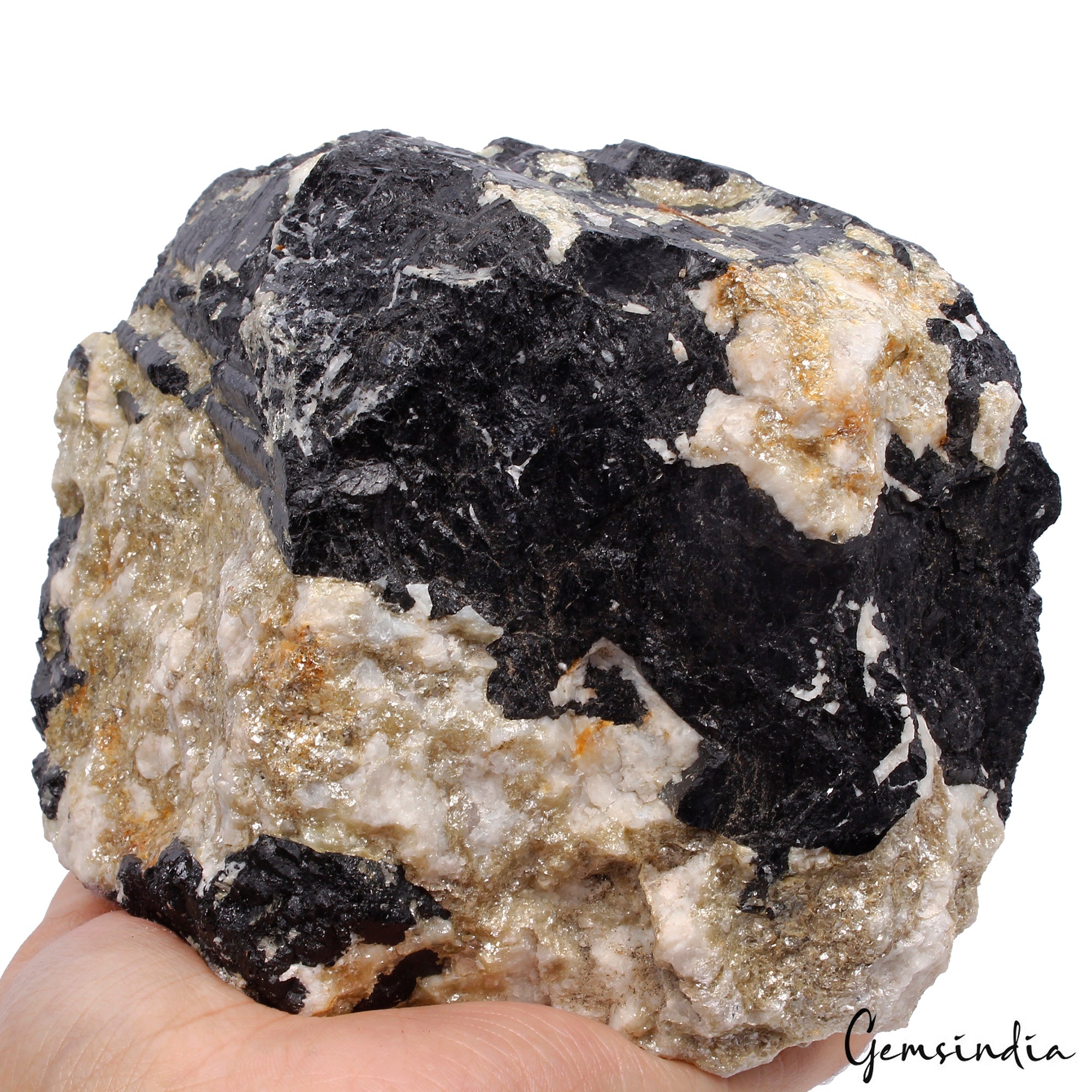 High Quality 2.6 Kilo Natural Black Tourmaline Big Size Gemstone Rough Specimen