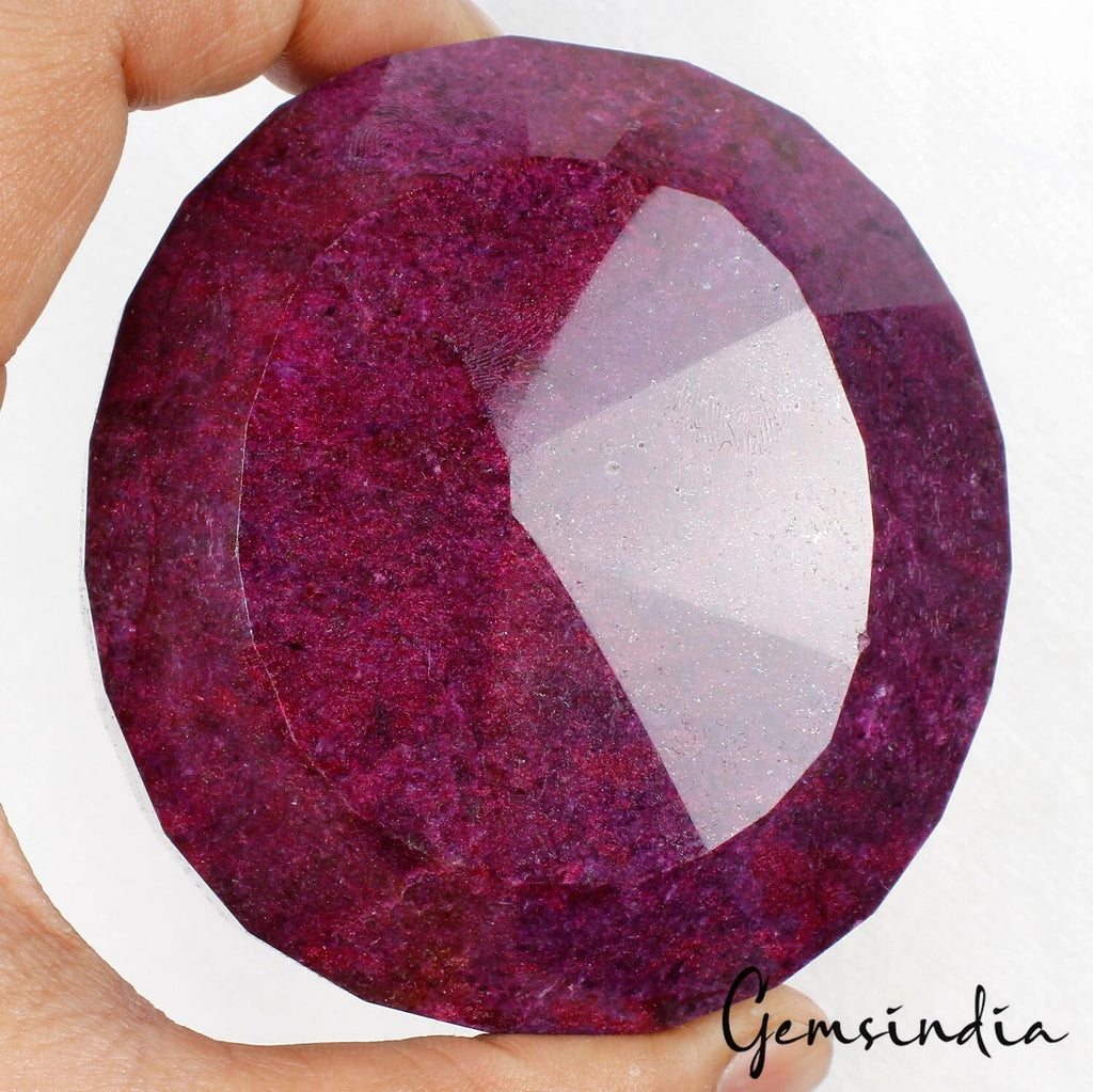 Ruby Loose Gemstone, Color Enhanced, Red — 81x76x35 mm, 2600 Ct, Madagascar