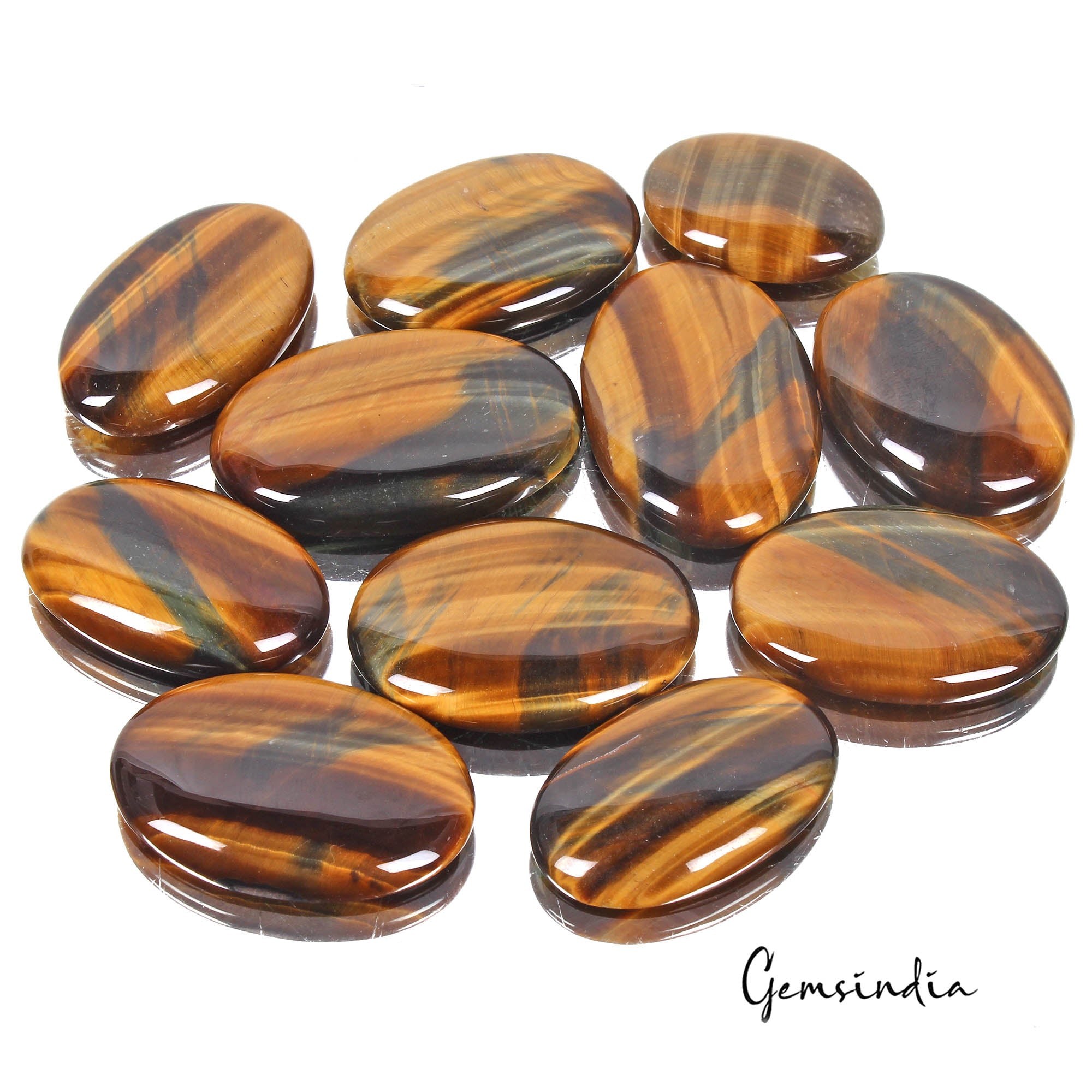 570 Cts/11 Pcs Natural Untreated Brown Blue Pietersite Tiger Eye Oval Loose Gems