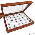 47 Pcs Estate Genuine Semi Precious Loose Multi Color Gems Collection+Wooden Box