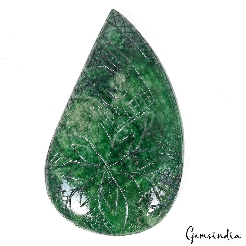 1170 Cts Natural Brazilian Green Emerald Leaf Shape Hand Carved Huge Loose Gem