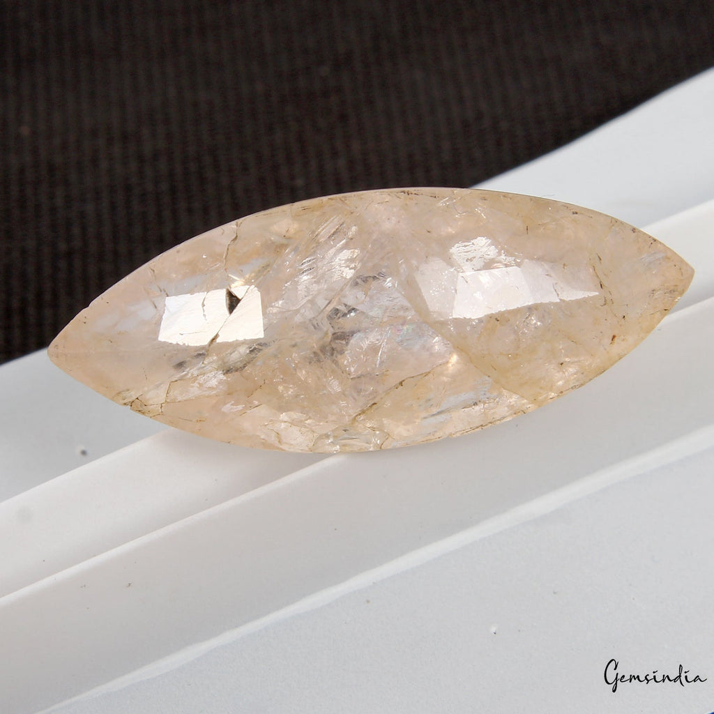 27.60 Ct Natural Untreated Brazilian Peach Morganite Rare Marquise Cut Loose Gem