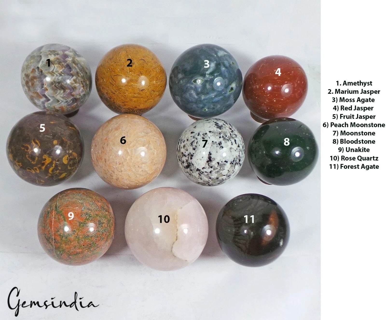 Amethyst Sphere, Untreated — 11 Pieces, 58mm to 70mm, 4.2 Kg (21000 Ct)