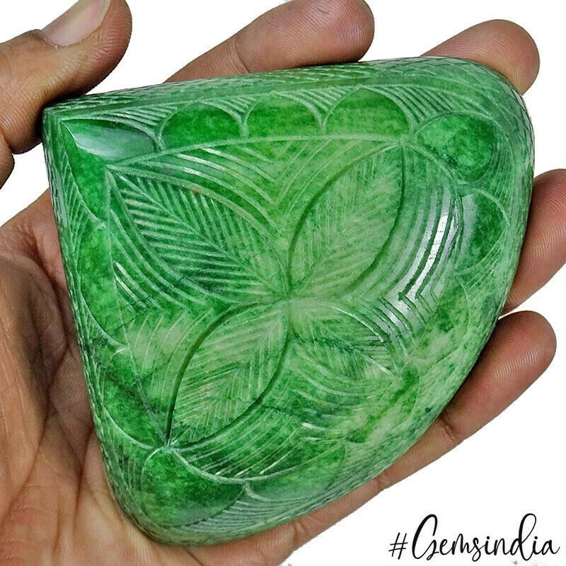 Certified 2015 Cts Natural Green Emerald Pear Carving Masterpiece Huge Size Gem
